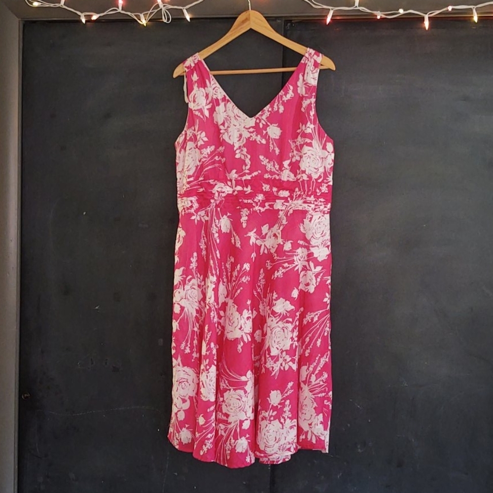 Robbie Bee Pink floral cotton dress